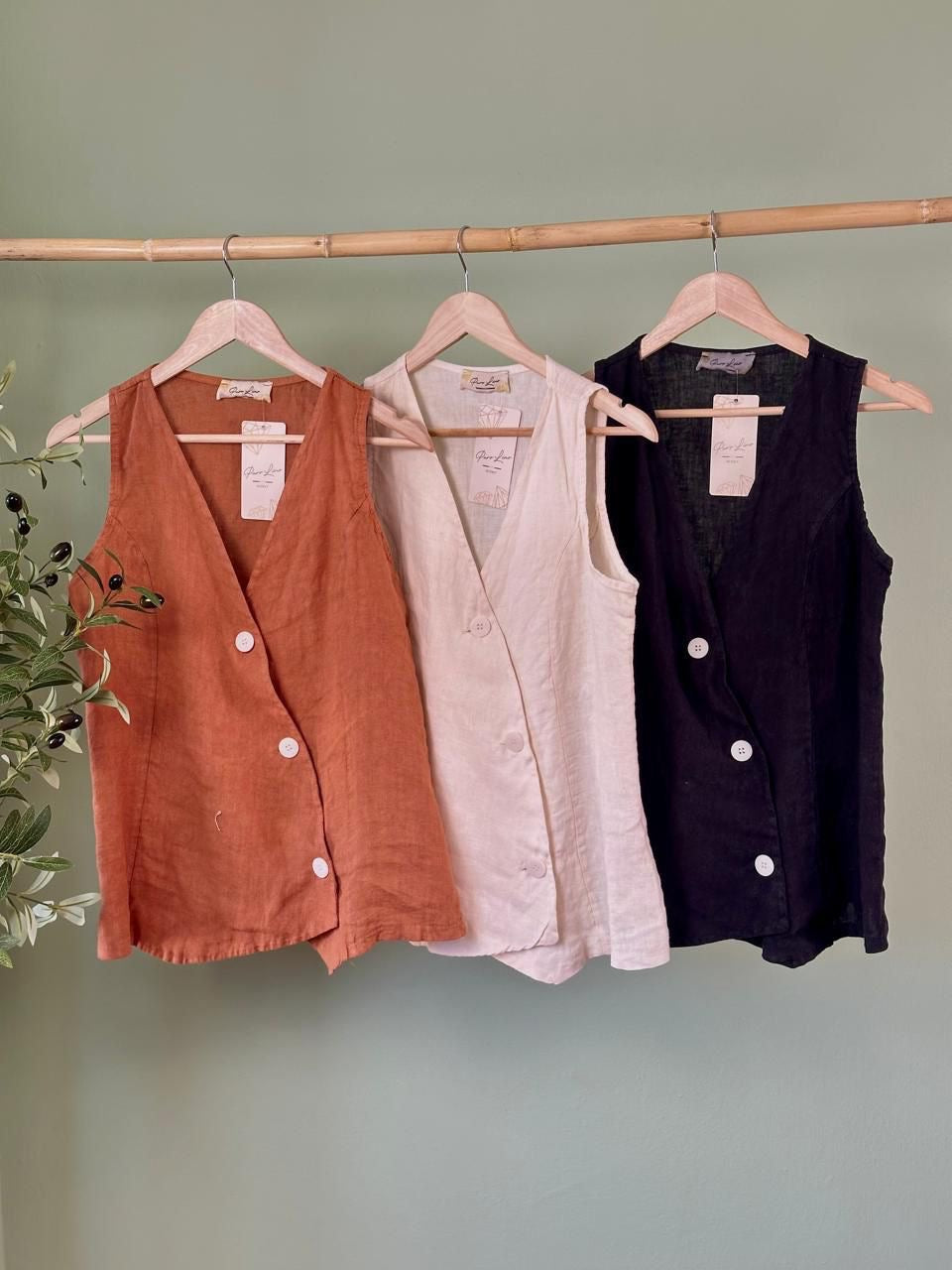 Italian Linen Vest TOP ONLY