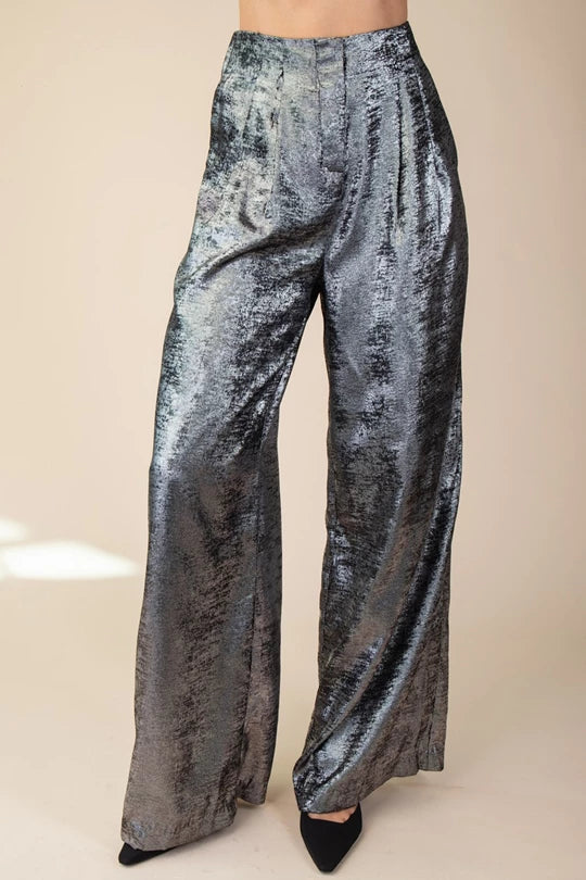 Metallic Silver Pants