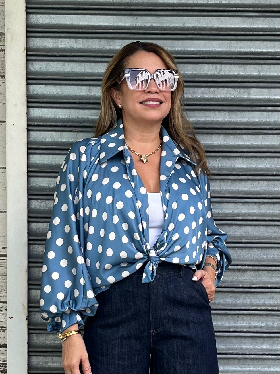 Silk Polkadot Blouse