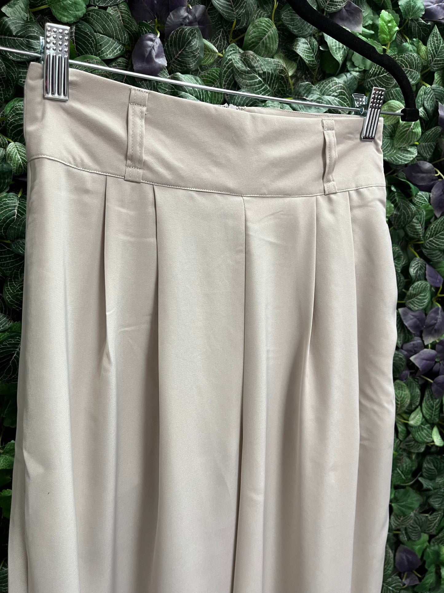 Cream High Waisted Palazzo Pants