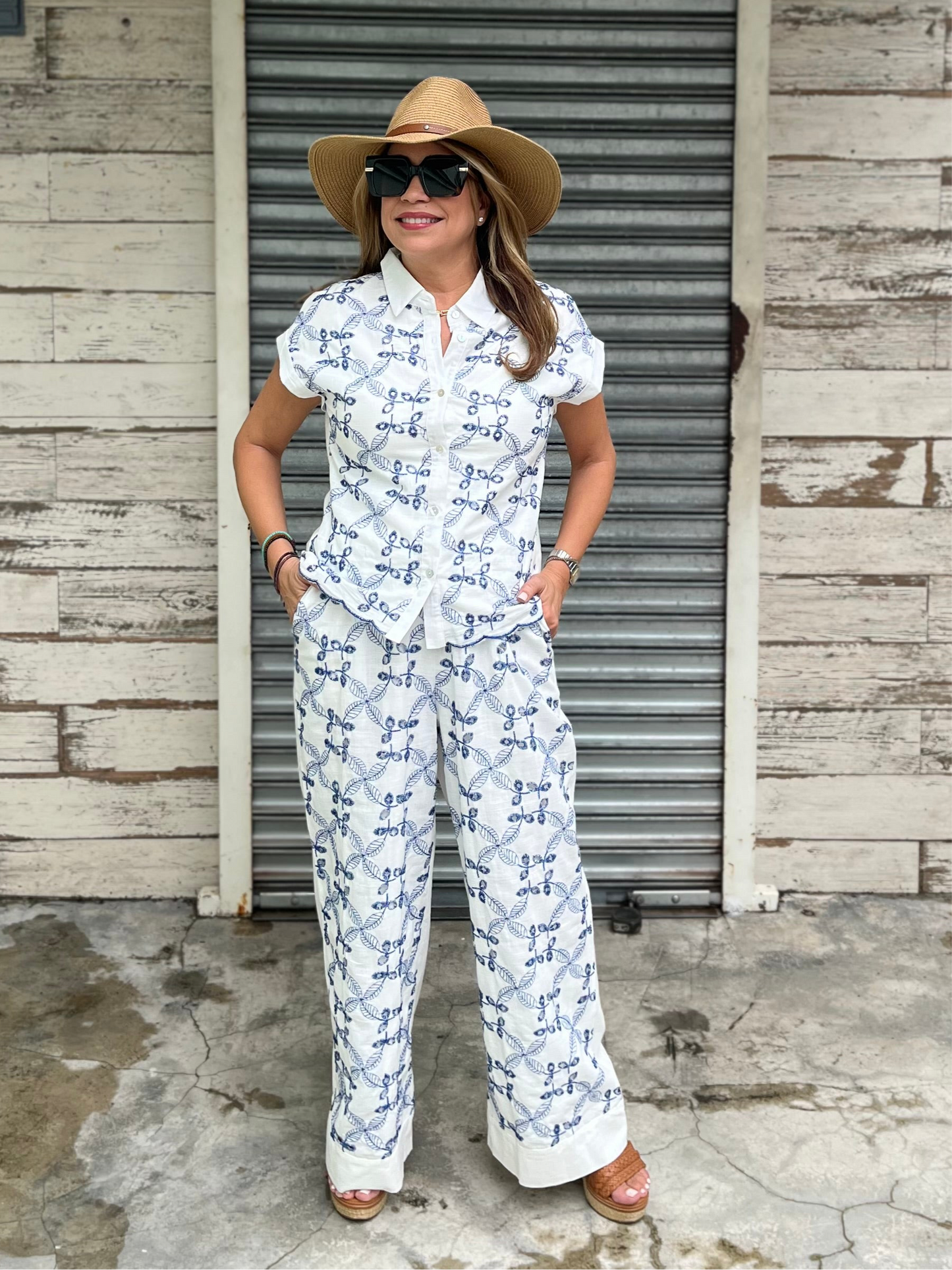 Blue Eyelet Set