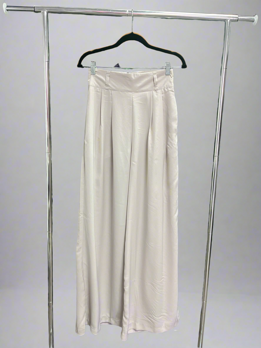 Cream High Waisted Palazzo Pants