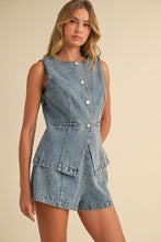Load image into Gallery viewer, Denim Vest and Shorts Set