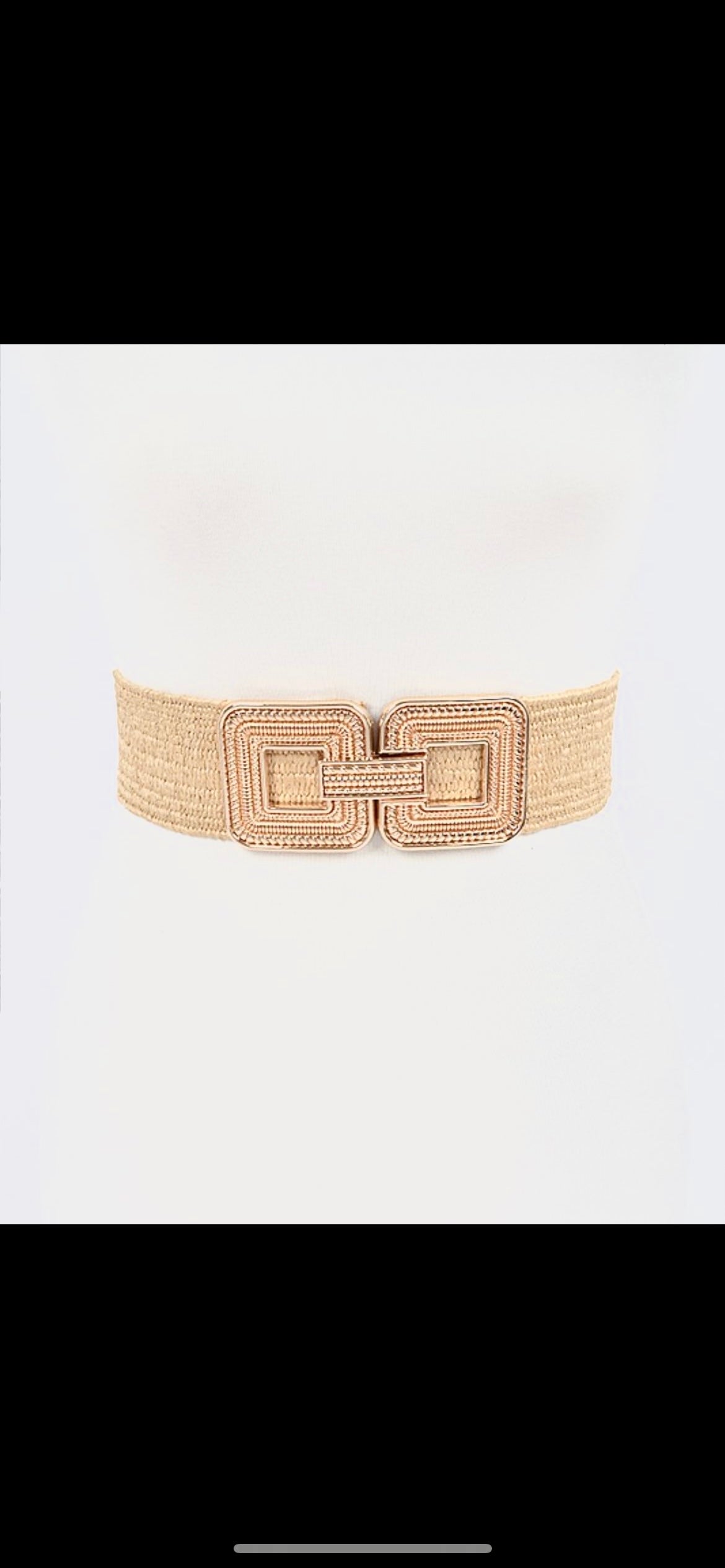 Gold buckle Elastic Belt