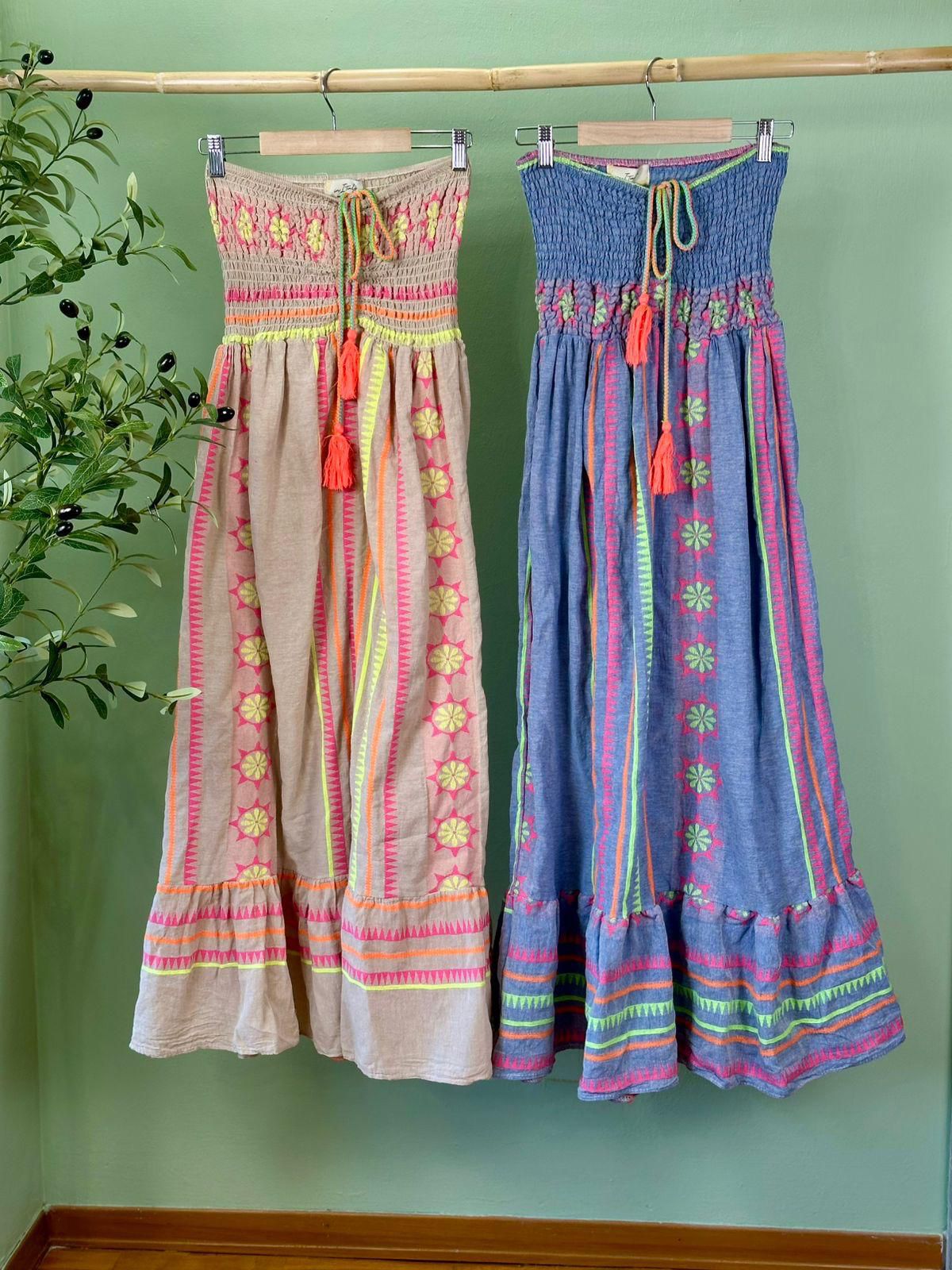 Linen Strapless Dress