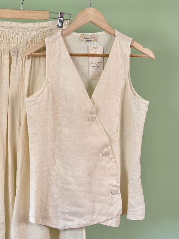 Italian Linen Vest TOP ONLY