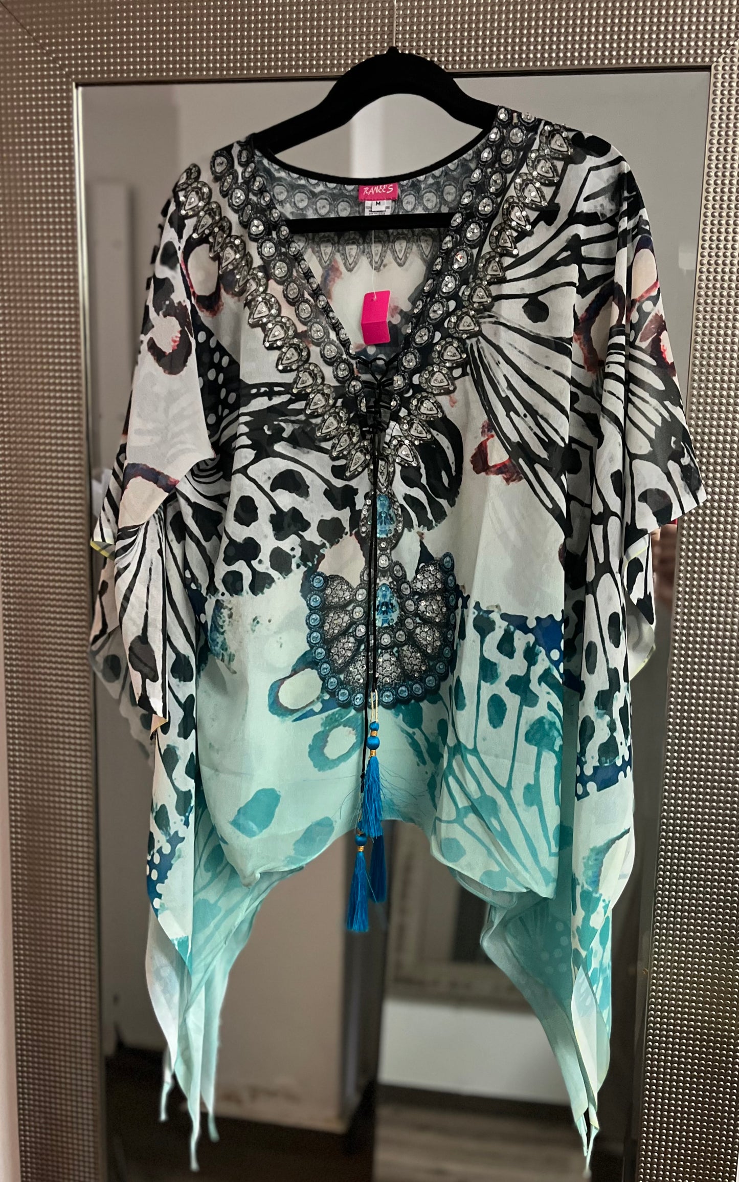Butterfly Print Tunic Blouse