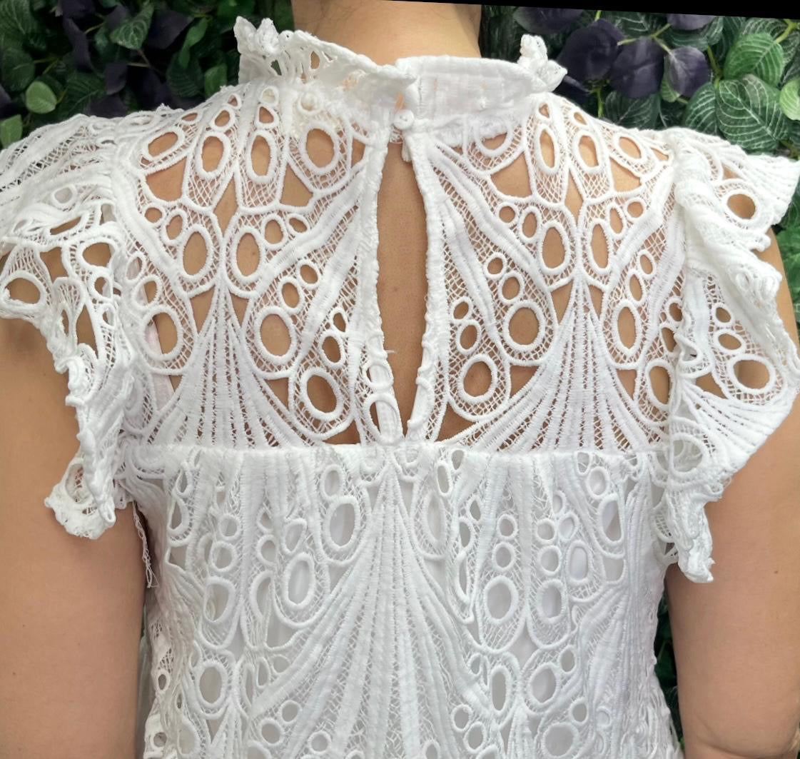 White lace mini dress