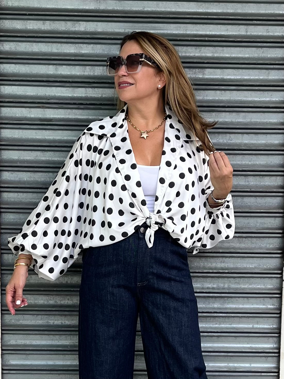 Silk Polkadot Blouse