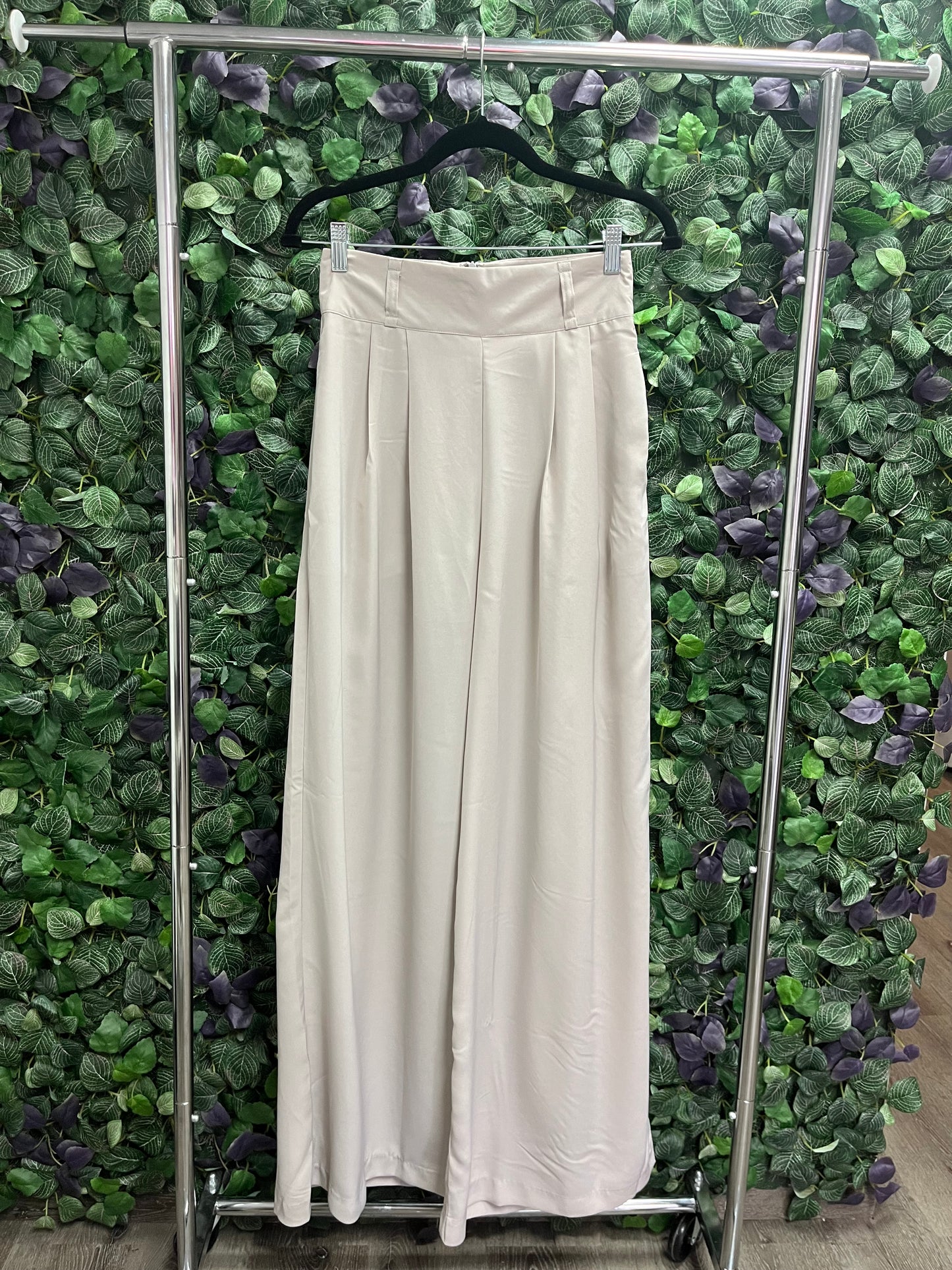 Cream High Waisted Palazzo Pants