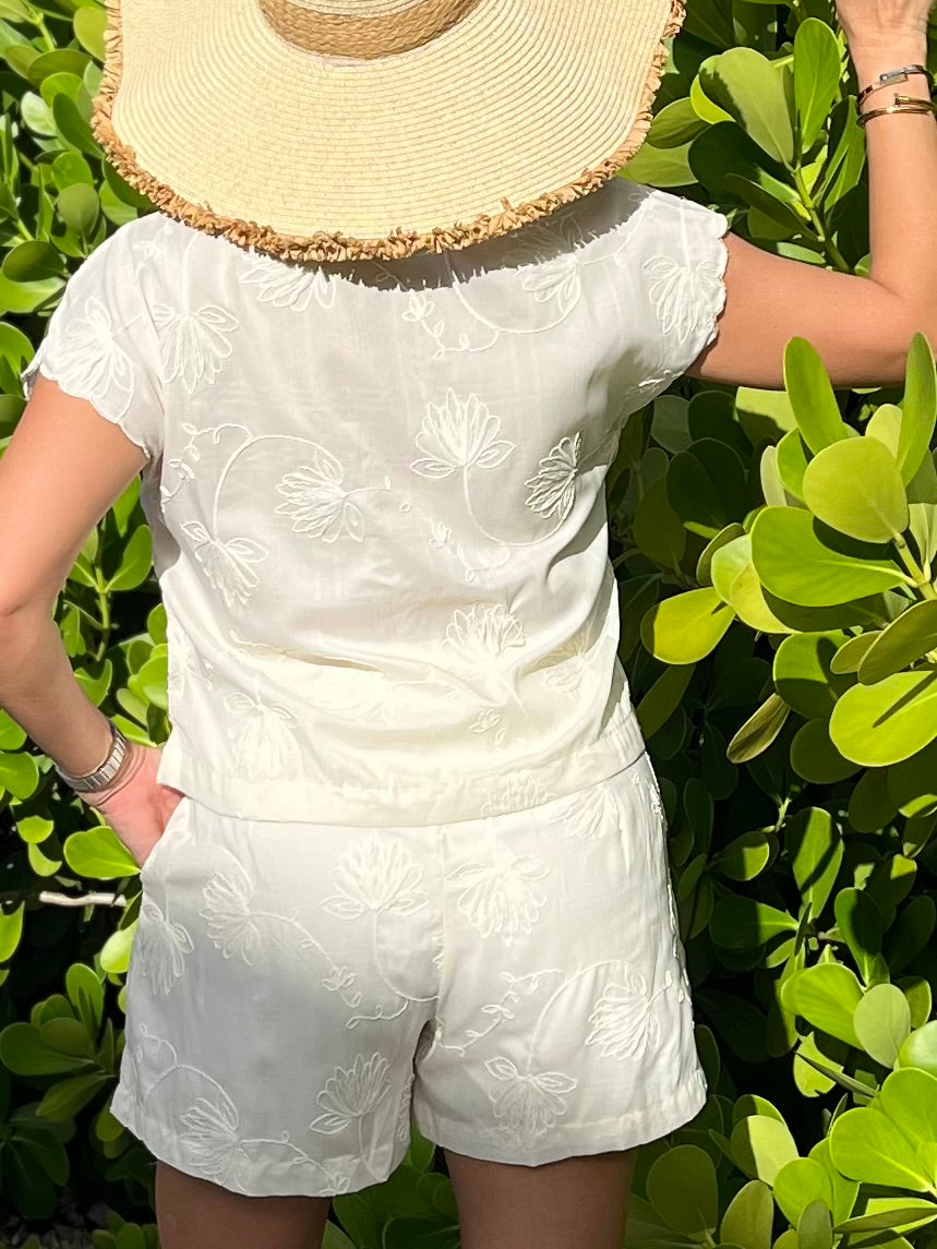 Short Sleeve Embroidered Set