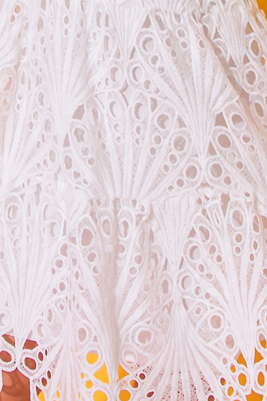White lace mini dress