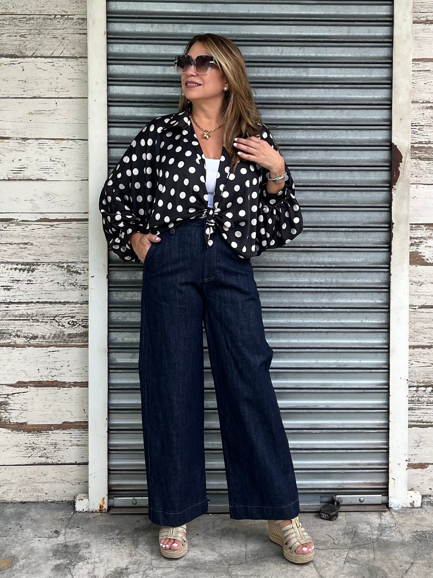 Silk Polkadot Blouse