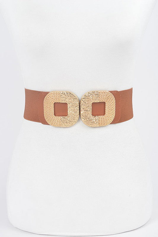 Gold buckle Elastic Belt