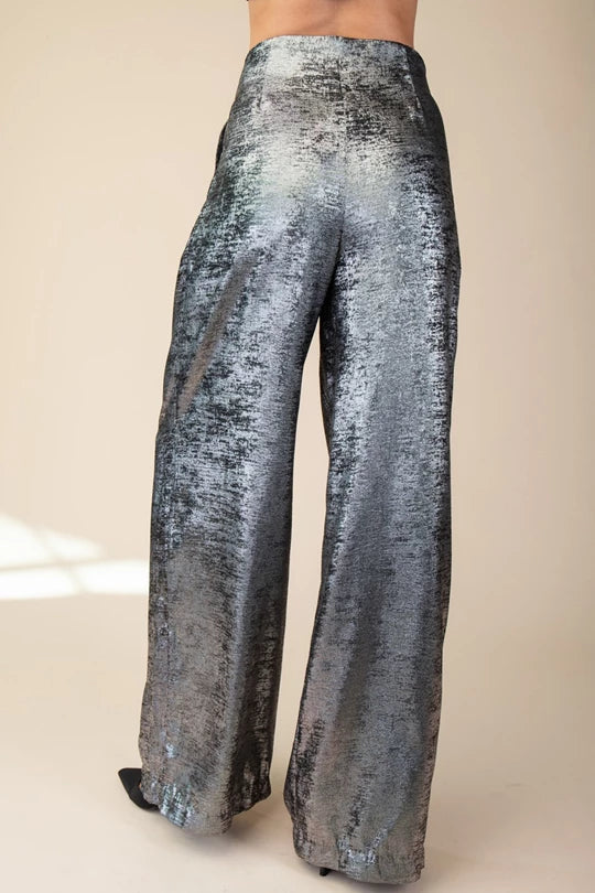 Metallic Silver Pants