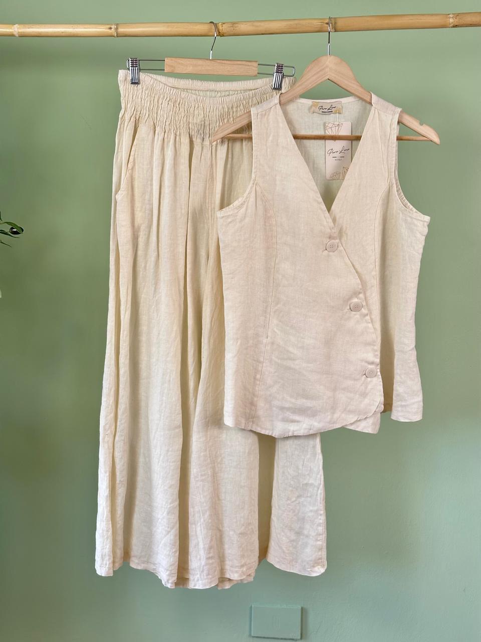 Italian Linen Vest TOP ONLY