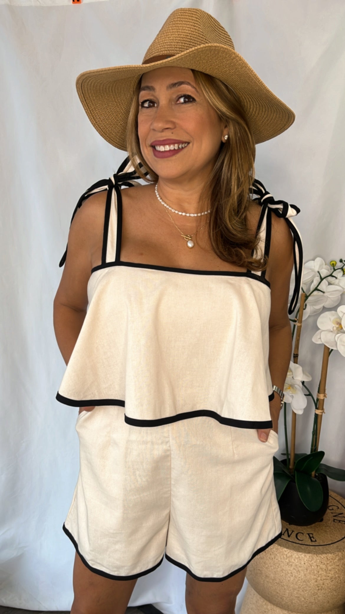 Shoulder Tie Romper