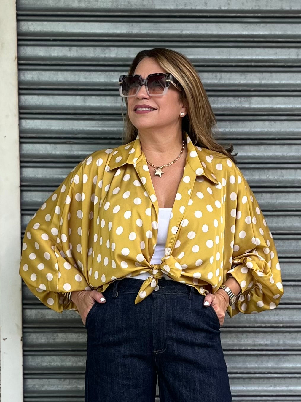 Silk Polkadot Blouse