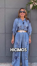 Load and play video in Gallery viewer, Italian Floral Blue BLOUSE *only*