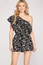 Load image into Gallery viewer, Black One Shoulder Romper
