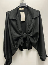 Load image into Gallery viewer, Front Knot Satin Blouse
