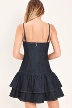 Load image into Gallery viewer, Denim Ruffle Mini Dress
