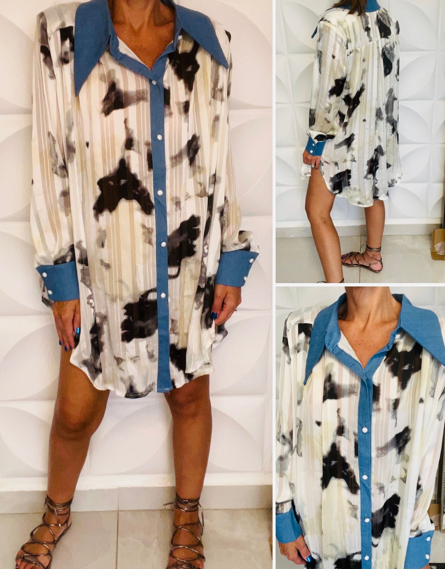 Cow print Shirt Dress