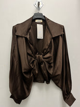 Load image into Gallery viewer, Front Knot Satin Blouse

