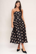 Load image into Gallery viewer, Polkadot Strapless Midi Dress
