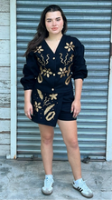 Load image into Gallery viewer, Black and Gold Detailed Embroidered Skort Set
