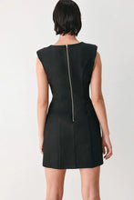 Load image into Gallery viewer, Ebony Modern Edge Woven Mini Shift Dress
