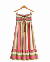 Load image into Gallery viewer, Strapless Cotton Dress (Neon Print)
