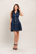 Load image into Gallery viewer, Belted Denim Mini Dress
