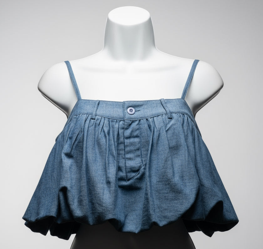 Denim Bubble Top
