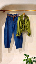 Load image into Gallery viewer, Belted Denim Barrel Pants
