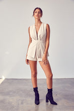 Load image into Gallery viewer, Deep V-Neck Open Back Romper
