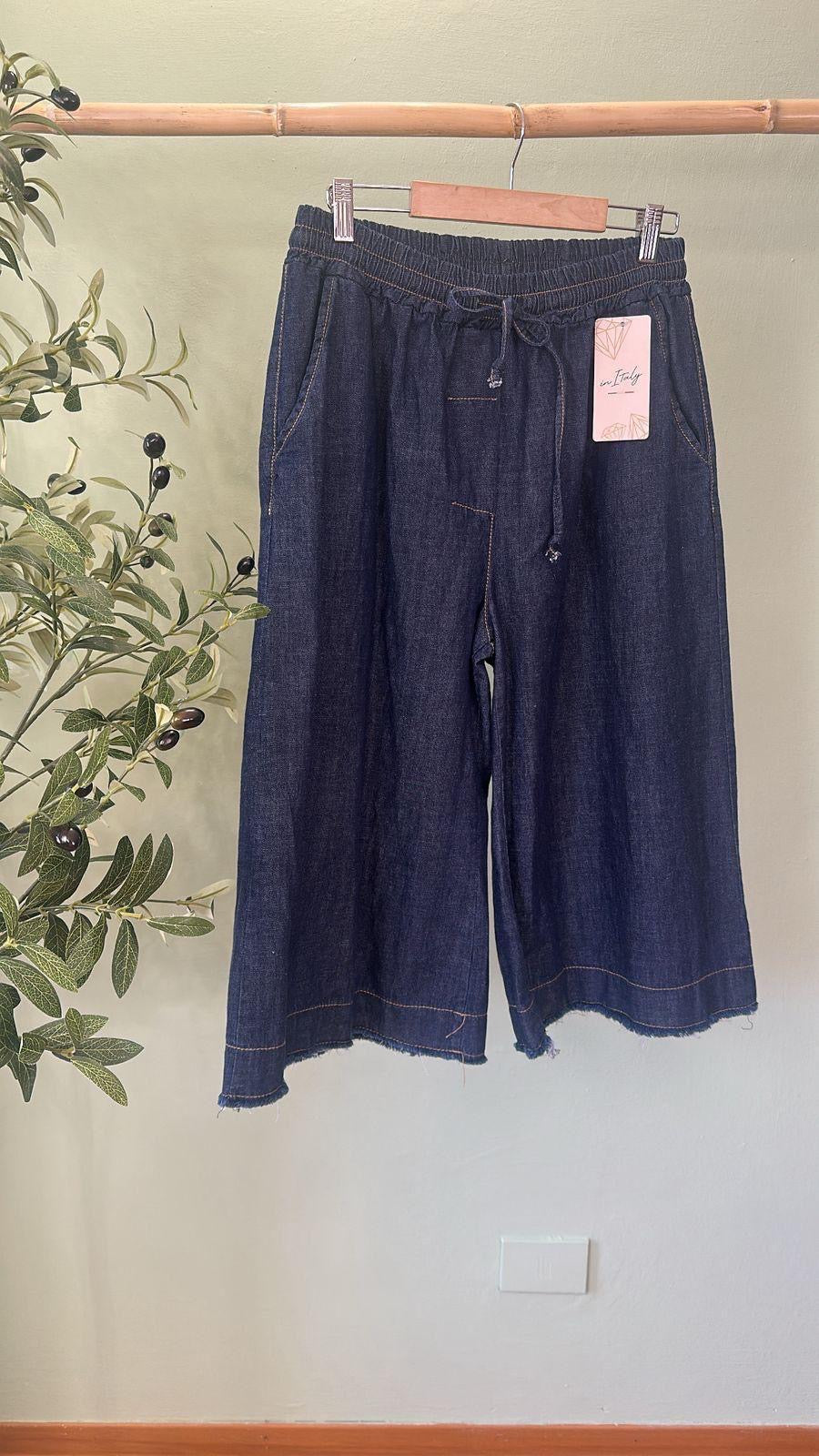 Dark Denim Knee Length Pants