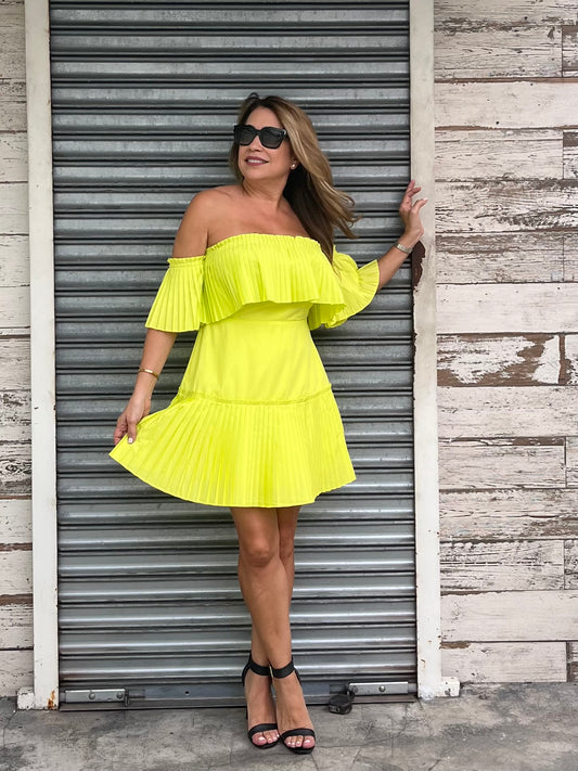 Off The Shoulder Ruffled Mini Dress