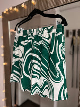 Load image into Gallery viewer, White Swirl Green Shorts
