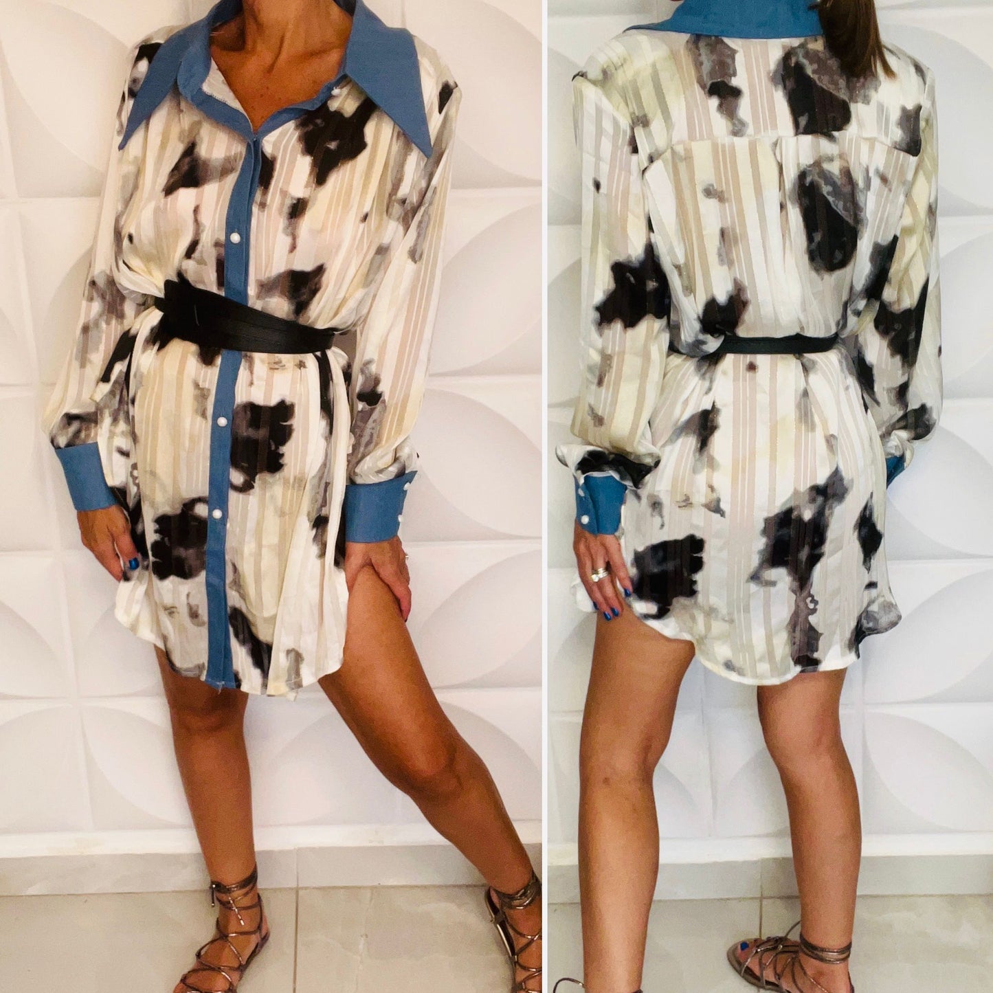 Cow print Shirt Dress