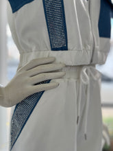 Load image into Gallery viewer, White Shorts Top Set w/ Sparkle Blue Detailing
