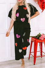 Load image into Gallery viewer, Black Sequin Hearts Set
