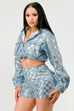 Load image into Gallery viewer, Glitz &amp; Denim Sequin Hoodie Set
