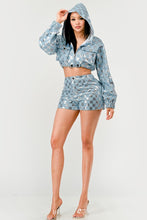 Load image into Gallery viewer, Glitz &amp; Denim Sequin Hoodie Set
