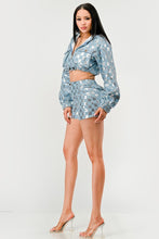 Load image into Gallery viewer, Glitz &amp; Denim Sequin Hoodie Set
