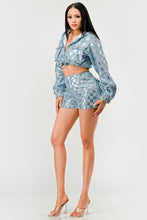 Load image into Gallery viewer, Glitz &amp; Denim Sequin Hoodie Set
