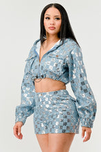 Load image into Gallery viewer, Glitz &amp; Denim Sequin Hoodie Set
