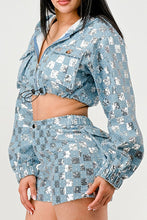 Load image into Gallery viewer, Glitz &amp; Denim Sequin Hoodie Set
