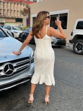 Load image into Gallery viewer, White Ruffled Slit Dress
