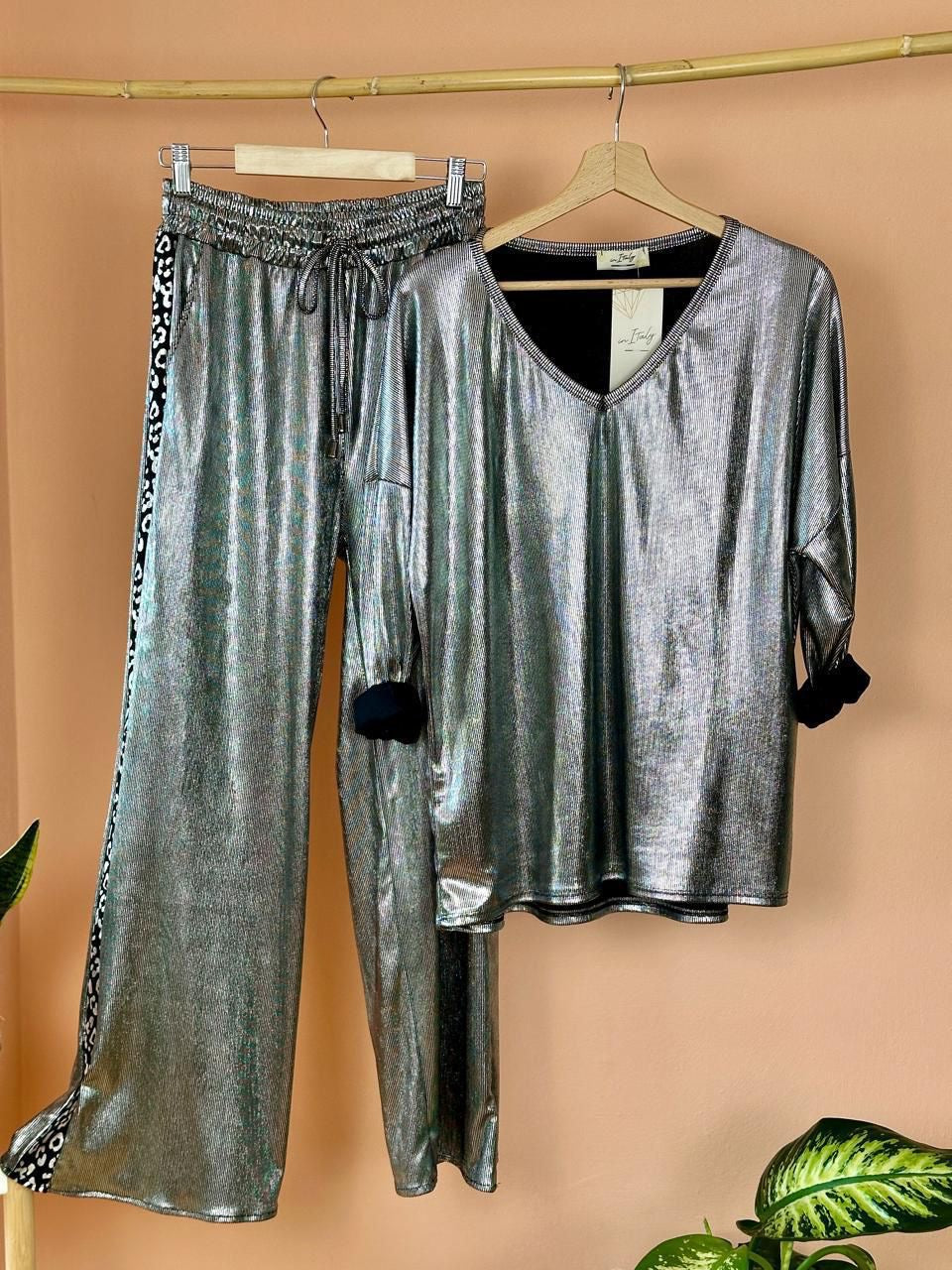 Metallic Top & Pant Set